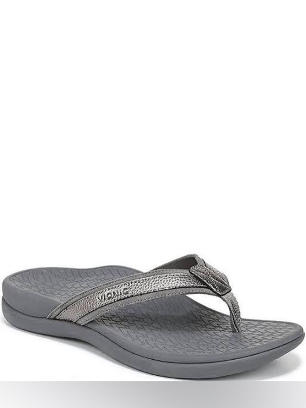 NEW VIONIC TIDE II TOE POST SANDALS IN PEWTER LEATHER 7
